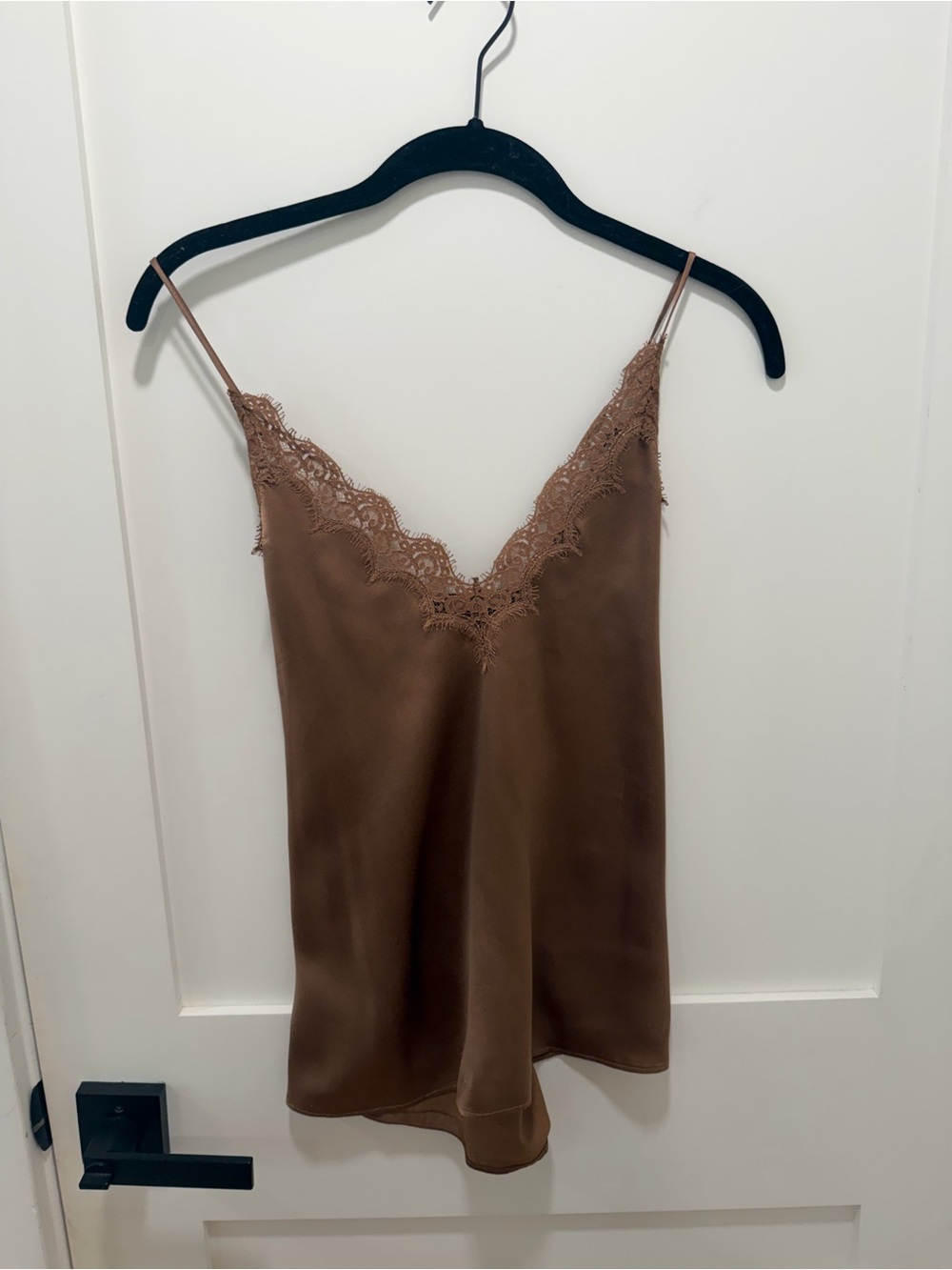 Cami NYC Satin Lace Trim Cami Tank - Brown
